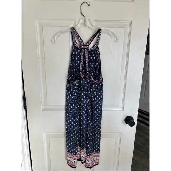 Max Studio Shift dress Women L Red blue Racerback sleeveless Stretchy Shelf Bra - Picture 4 of 8